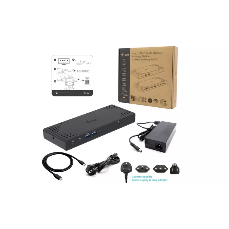 i-tec USB-C Triple Display Docking Station Gen 2 Power Delivery 100W con filo 3.2