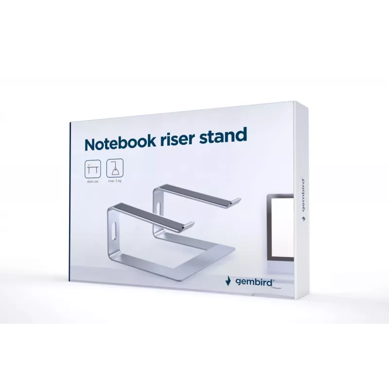 Supporto per laptop Gembird NBS-D1-01 alluminio argento per notebook fino a 39,6 cm (15,6