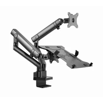 GEMBIRD Braccio monitor regolabile per montaggio a tavolo con supporto per notebook (completamente orientabile)
