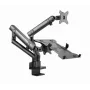 GEMBIRD Braccio monitor regolabile per montaggio a tavolo con supporto per notebook (completamente orientabile)