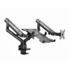GEMBIRD Braccio monitor regolabile per montaggio a tavolo con supporto per notebook (completamente orientabile)