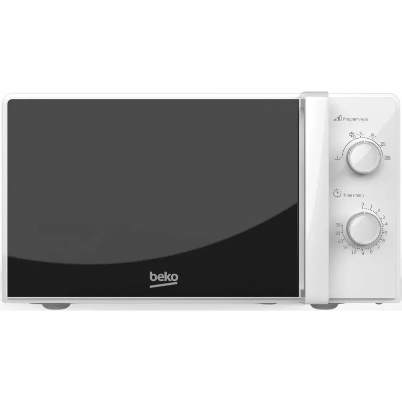 Beko MOC20100WFB forno a microonde solo, 700 W, 20 l, piatto rotante da 24,5 cm, comandi meccanici, bianco