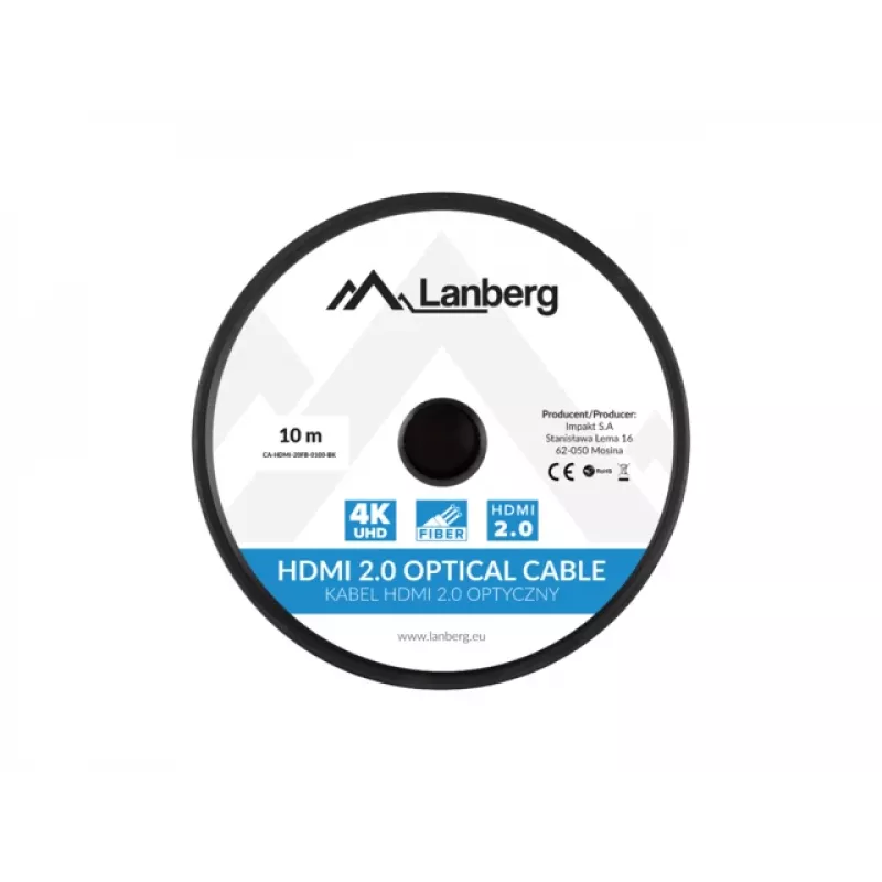 Cavo HDMI LANBERG M/m V2.0 Optical Aoc - 10m nero