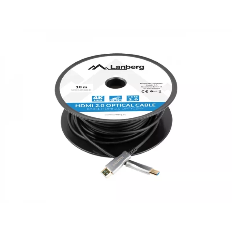 Cavo HDMI LANBERG M/m V2.0 Optical Aoc - 10m nero