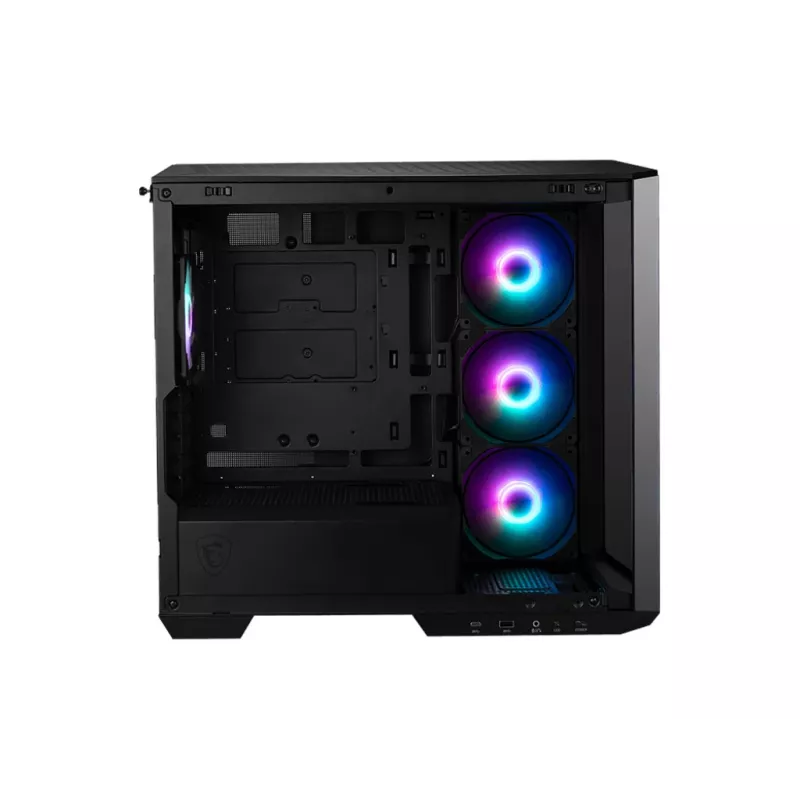 MSI MAG PANO M100R PZ telaio per PC Micro Tower, microATX/Mini-ITX, vetro temperato panoramico a 270 gradi, ventole ARGB, USB-C, nero