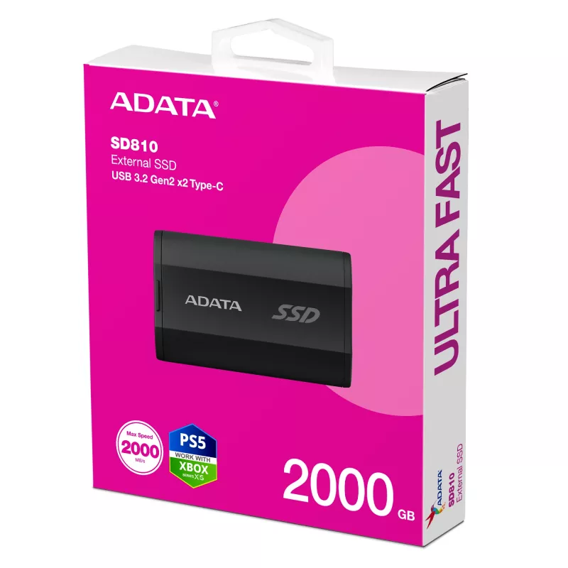 ADATA SD810 2 TB USB Type-C USB 3.2 Gen 2x2 nero