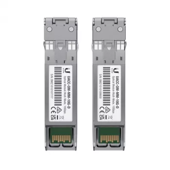 Modulo ricetrasmettitore di rete UBIQUITI UACC-OM-MM-10G-D-2, 10 Gbit/s, multimodale 850 nm, LC, confezione da 2
