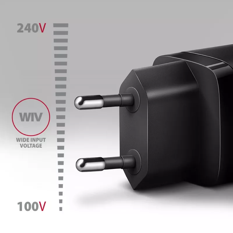Caricabatterie da parete Axagon ACU-PQ20 QC3.0 PD Type-C 20W nero