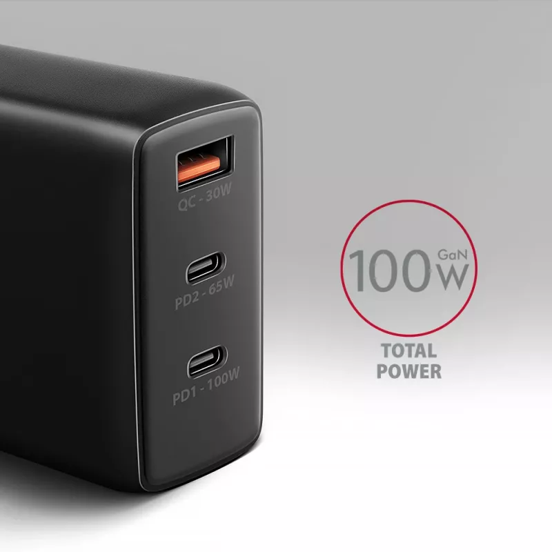 Axagon ACU-DPQ100 PD3.0 & QC 4+ TRE USCITE caricabatterie da parete 100W
