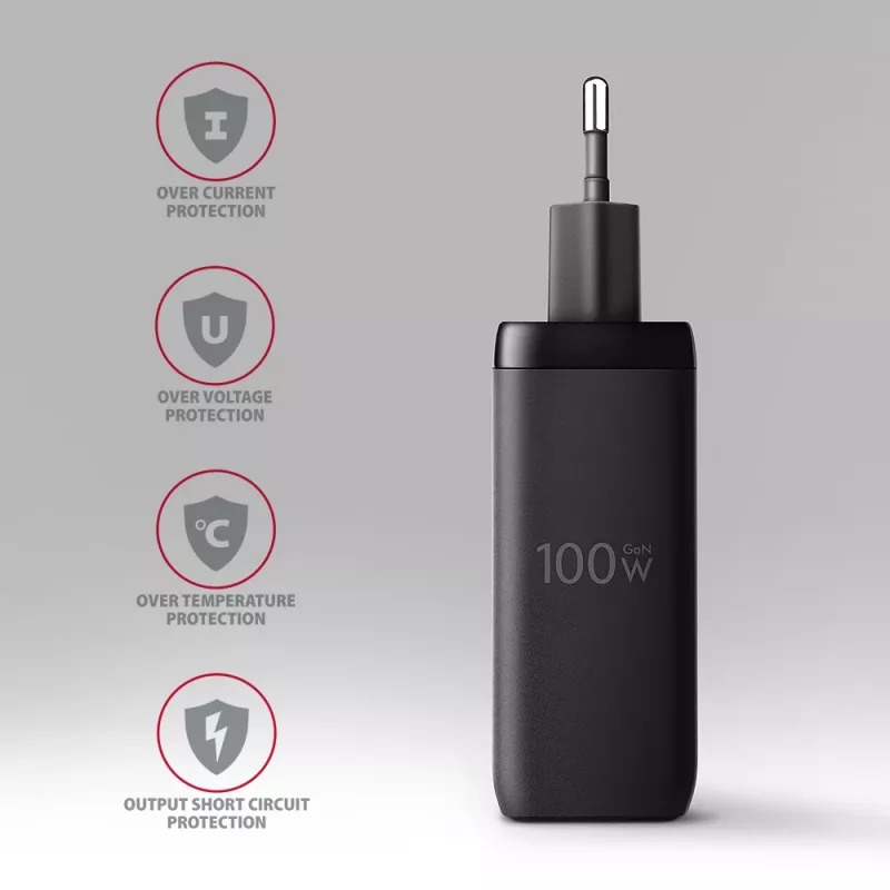 Axagon ACU-DPQ100 PD3.0 & QC 4+ TRE USCITE caricabatterie da parete 100W