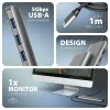 Axagon HMC-5H hub USB 5Gbps, 3x USB-A, HDMI 4K/30Hz, PD 100W, cavo USB-C 100cm