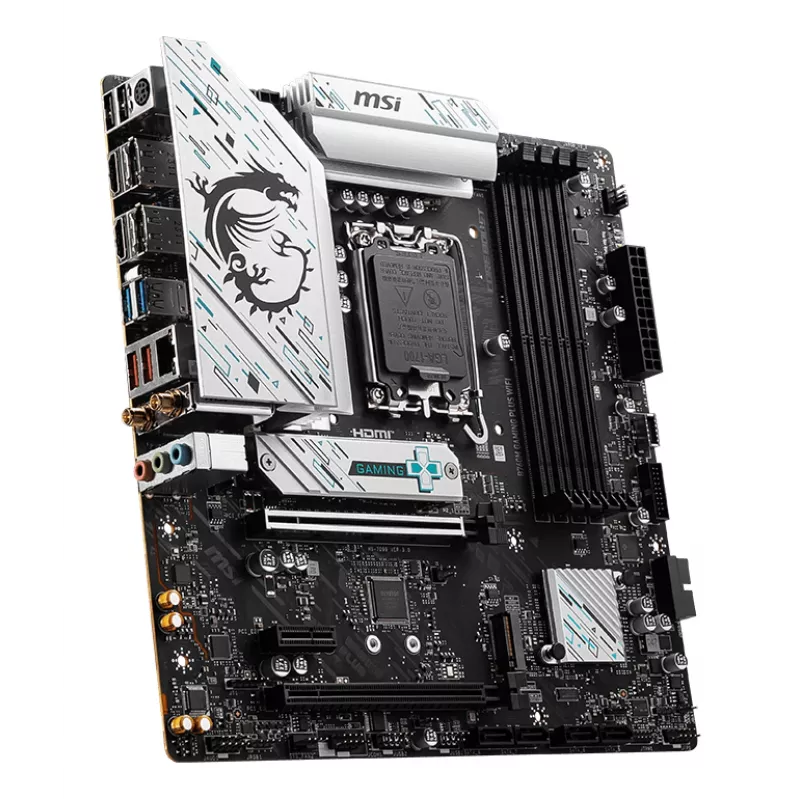Scheda madre MSI B760M GAMING PLUS WIFI – Intel B760, LGA 1700, micro ATX, DDR5, 4 DIMM, Wi‑Fi 6E, 2.5Gb LAN