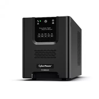 Gruppo di continuità CYBERPOWER PR1000ELCD — 1 kVA (900 W), line-interactive, onda sinusoidale pura, 8 uscite C13, LCD, batteria hot-swap