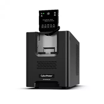 Gruppo di continuità CYBERPOWER PR1000ELCD — 1 kVA (900 W), line-interactive, onda sinusoidale pura, 8 uscite C13, LCD, batteria hot-swap