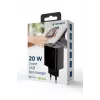 Caricabatterie rapido USB GEMBIRD – 2 porte Type-A e C, 20 W – nero