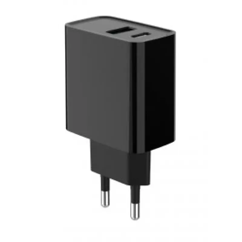 Caricabatterie rapido USB GEMBIRD – 2 porte Type-A e C, 20 W – nero