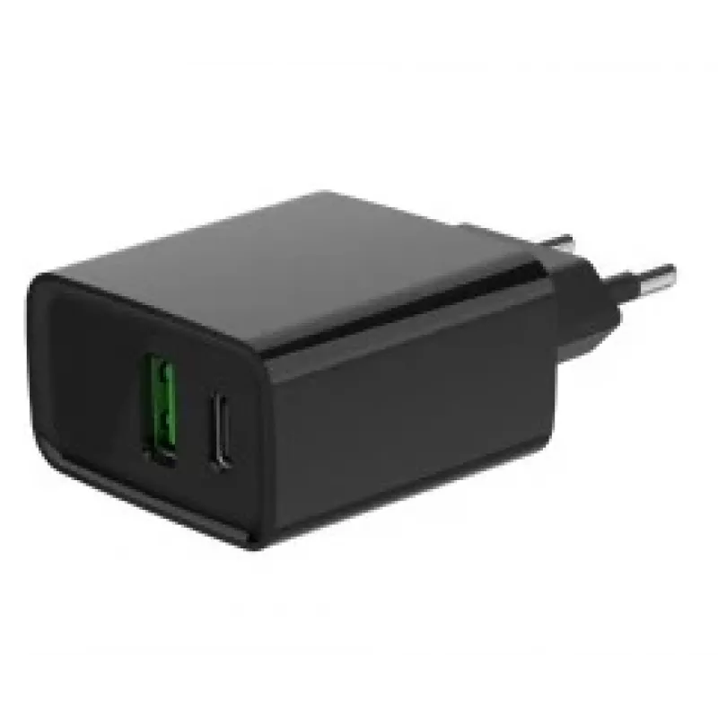 Caricabatterie rapido USB GEMBIRD – 2 porte Type-A e C, 20 W – nero
