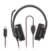 Hama HS-USB400 V2 cuffie con filo con archetto ufficio/call center USB Type-A nero, rosso