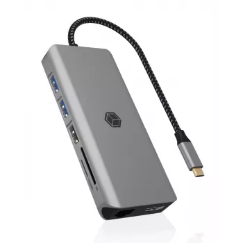 ICY BOX IB-DK4061-CPD Con cavo USB 3.2 Gen 1 (3.1 Gen 1) Type-C grigio