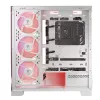 Case per PC MODECOM Volcano SPACE APEX ARGB MIDI Tower bianco – acciaio, pannello laterale, ventole ARGB, USB-C