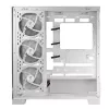 Case per PC MODECOM Volcano SPACE APEX ARGB MIDI Tower bianco – acciaio, pannello laterale, ventole ARGB, USB-C