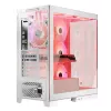 Case per PC MODECOM Volcano SPACE APEX ARGB MIDI Tower bianco – acciaio, pannello laterale, ventole ARGB, USB-C