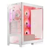 Case per PC MODECOM Volcano SPACE APEX ARGB MIDI Tower bianco – acciaio, pannello laterale, ventole ARGB, USB-C