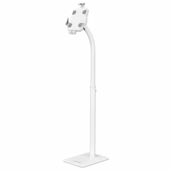 Manhattan supporto da pavimento (antifurto) per tablet e iPad, universale, rotazione 360°, inclinazione da +20° a -110°, bianco, con serratura, tablet da 7,9