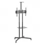 Techly ICA-TR216T carrello TV mobile per schermi da 37–70 pollici (fino a 177,8 cm), max 50 kg, 2 ripiani, nero