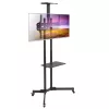 Techly ICA-TR216T carrello TV mobile per schermi da 37–70 pollici (fino a 177,8 cm), max 50 kg, 2 ripiani, nero