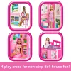 Casa delle bambole Barbie Getaway con bambola, 4 aree di gioco e 11 accessori decorativi
