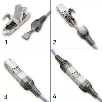 Connettore RJ45 senza attrezzi QOLTEC 54540 CAT6 STP per cavi Ethernet schermati