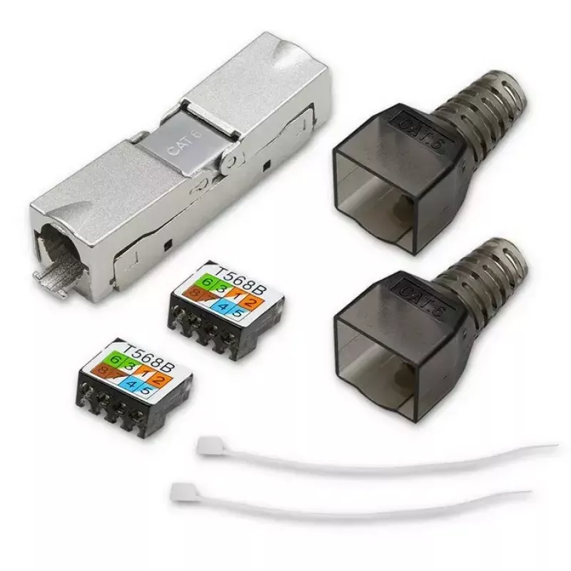 Connettore RJ45 senza attrezzi QOLTEC 54540 CAT6 STP per cavi Ethernet schermati