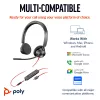 HP Poly Blackwire 3325 cuffie stereo USB-C + jack 3,5 mm + adattatore USB-C/A