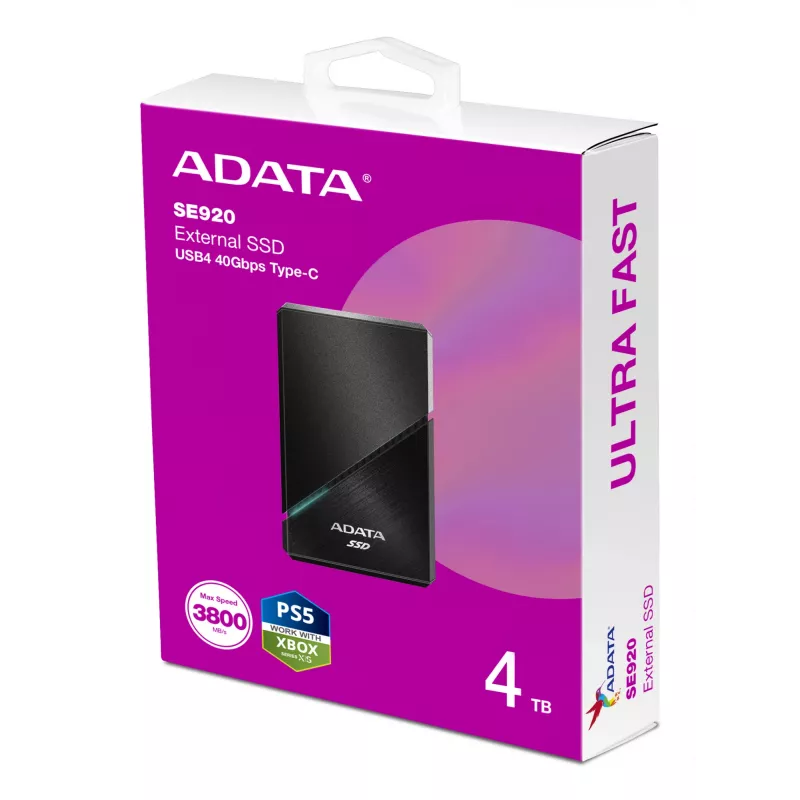 ADATA SE920 tecnologia Thunderbolt 4 TB USB Type-C USB4 Gen 3x2 nero