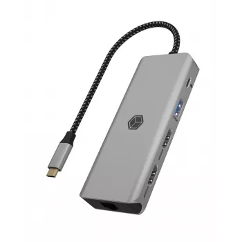 ICY BOX IB-DK4012-CPD con filo USB 3.2 Gen 1 (3.1 Gen 1) Type-C antracite, nero