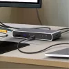 ICY BOX IB-DK4012-CPD con filo USB 3.2 Gen 1 (3.1 Gen 1) Type-C antracite, nero