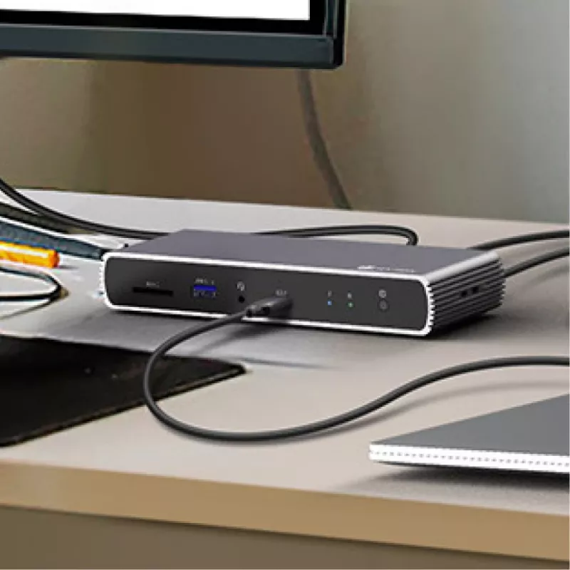 ICY BOX IB-DK4012-CPD con filo USB 3.2 Gen 1 (3.1 Gen 1) Type-C antracite, nero