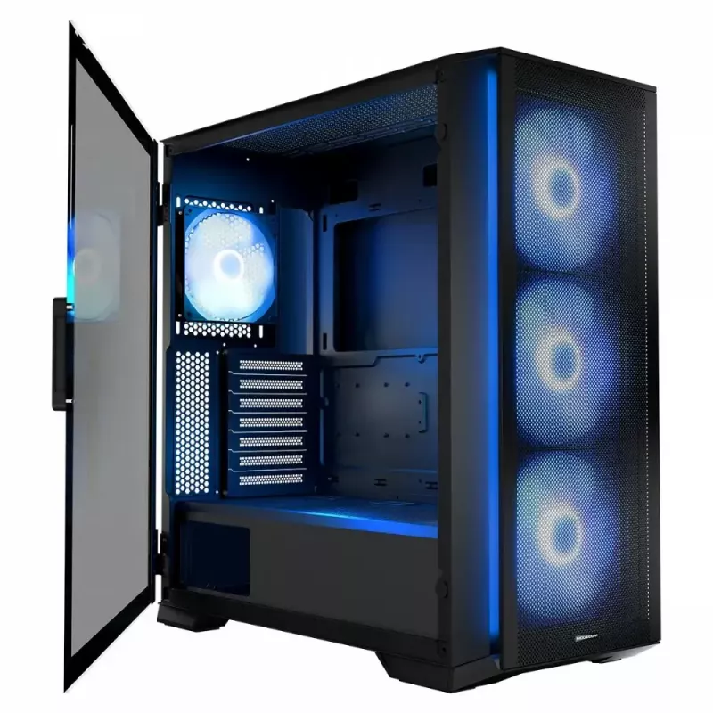 Case PC MODECOM Horizon ARGB FLOW MIDI nero — supporto E-ATX, vetro temperato, ARGB, USB-C, GPU max 400 mm