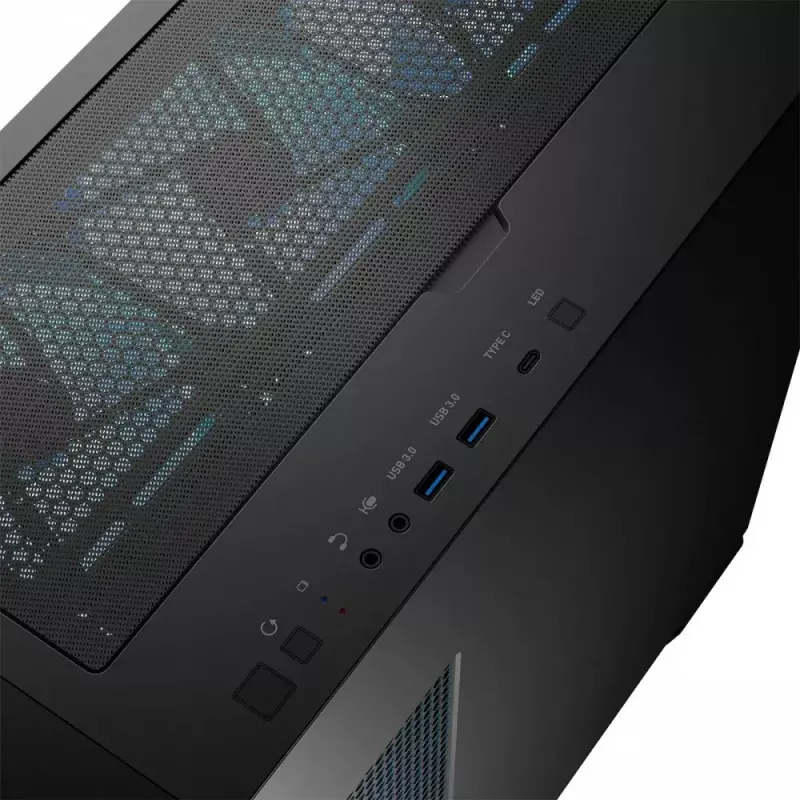 Case PC MODECOM Horizon ARGB FLOW MIDI nero — supporto E-ATX, vetro temperato, ARGB, USB-C, GPU max 400 mm