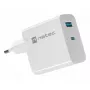 Caricabatterie AC con filo per dispositivi mobili NATEC NUC-2142, USB-C PD 3.0 + USB-A, 5–20 V fino a 3 A, 45 W, bianco