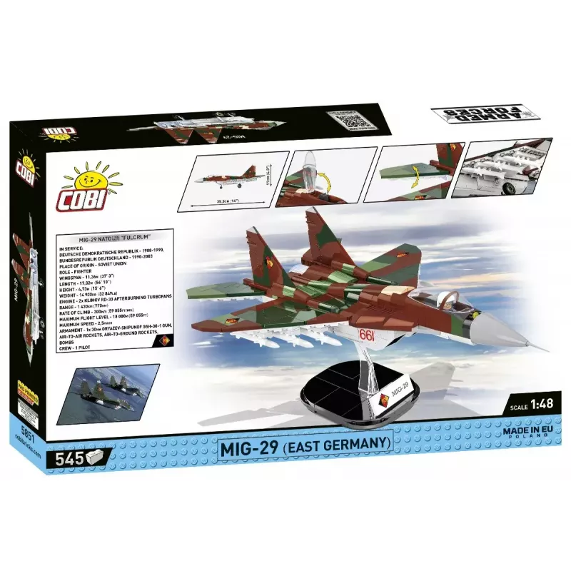 Giocattolo da costruzione Cobi MiG-29 Germania Est 5851 — set da 300 pezzi