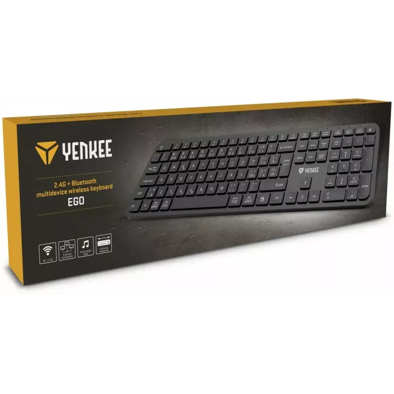 Tastiera wireless YENKEE YKB 2050 EGO 2.4G Bluetooth — layout compatto, doppia modalità wireless