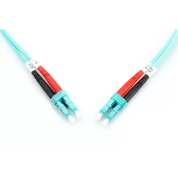 DIGITUS cavo patch in fibra ottica, LC a LC multimodale 50/125 µm, duplex, lunghezza 1 m, classe OM3