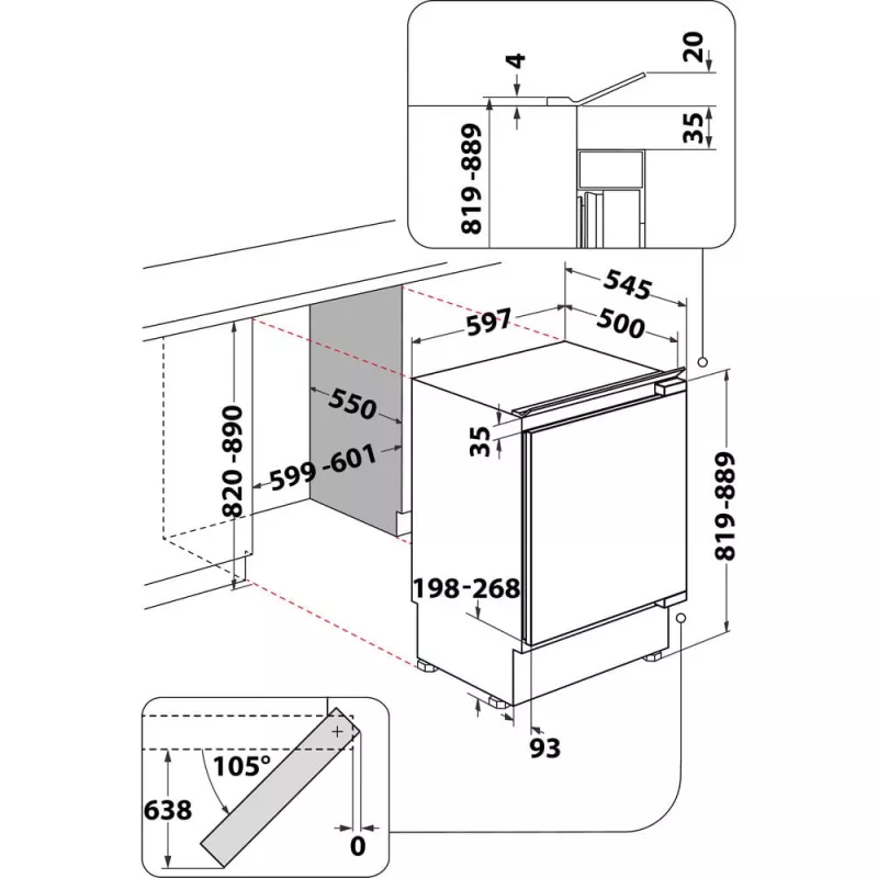 Whirlpool WBUFZ011 congelatore incassabile 91 L