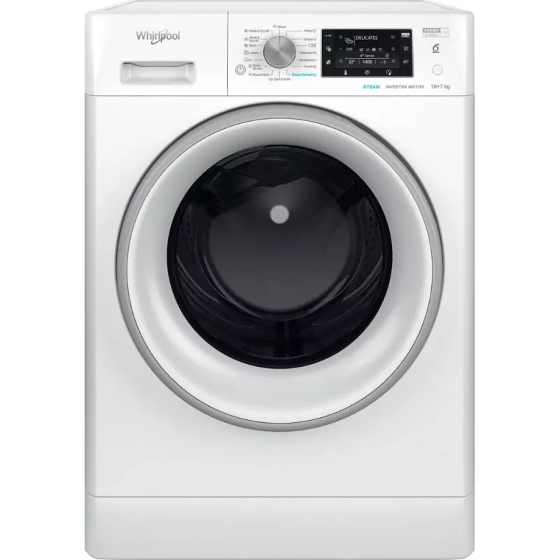 Whirlpool FFWDD 1076258 SV EE Lavasciuga a libera installazione a carica frontale bianco