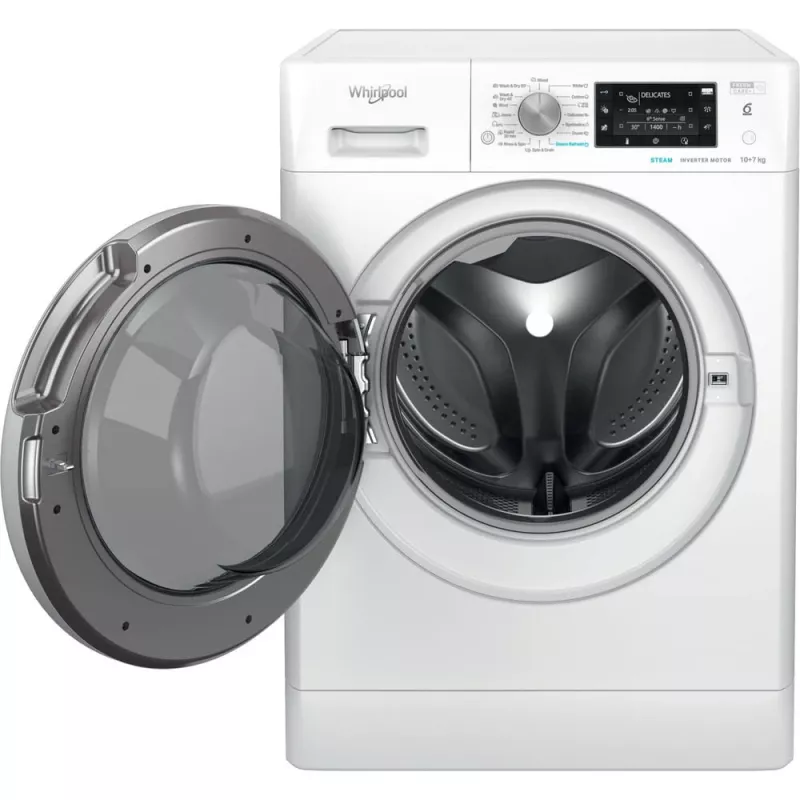 Whirlpool FFWDD 1076258 SV EE Lavasciuga a libera installazione a carica frontale bianco