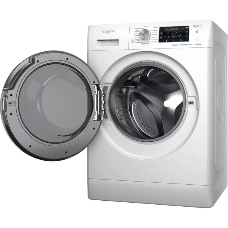 Whirlpool FFWDD 1076258 SV EE Lavasciuga a libera installazione a carica frontale bianco