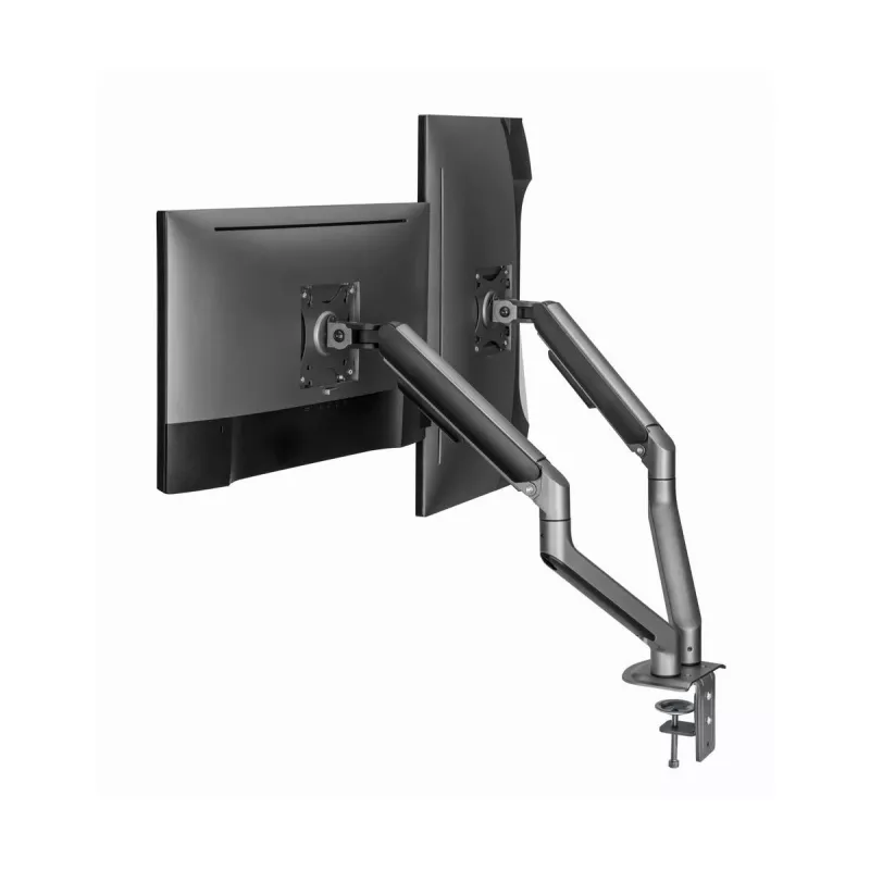 GEMBIRD Supporto doppio per monitor regolabile da scrivania, grigio spazio