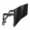 GEMBIRD Supporto doppio per monitor regolabile da scrivania, grigio spazio